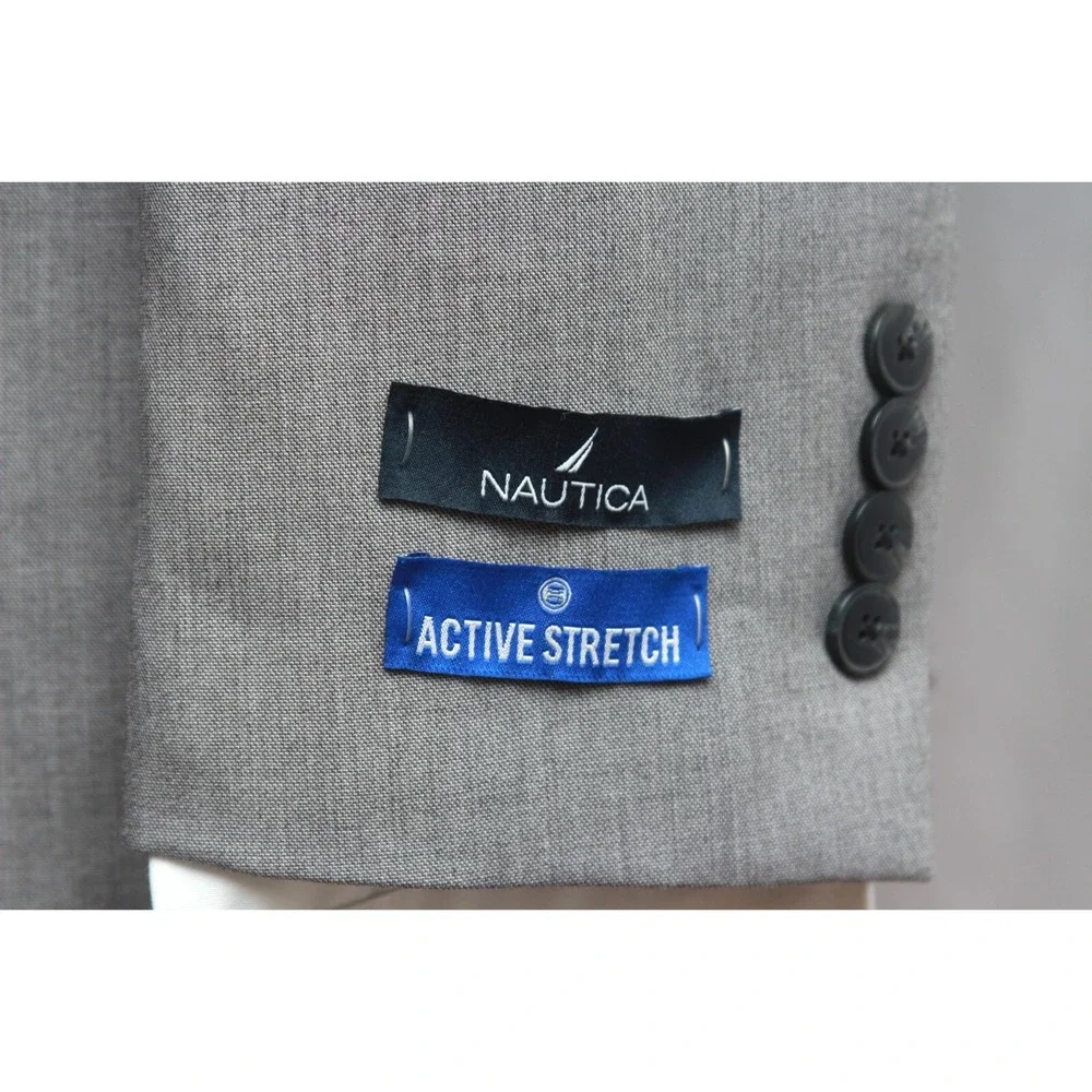 Nautica Men's Modern-Fit Bi-Stretch Suit Blazer‎ Jacket Size 38S Grey E071127